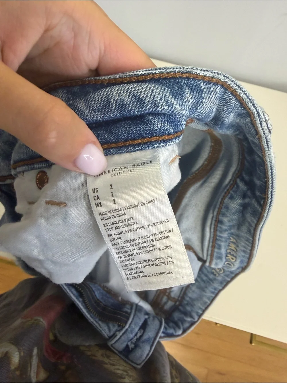 American Eagle Outfitters Light Wash Distressed Denim Shorts
